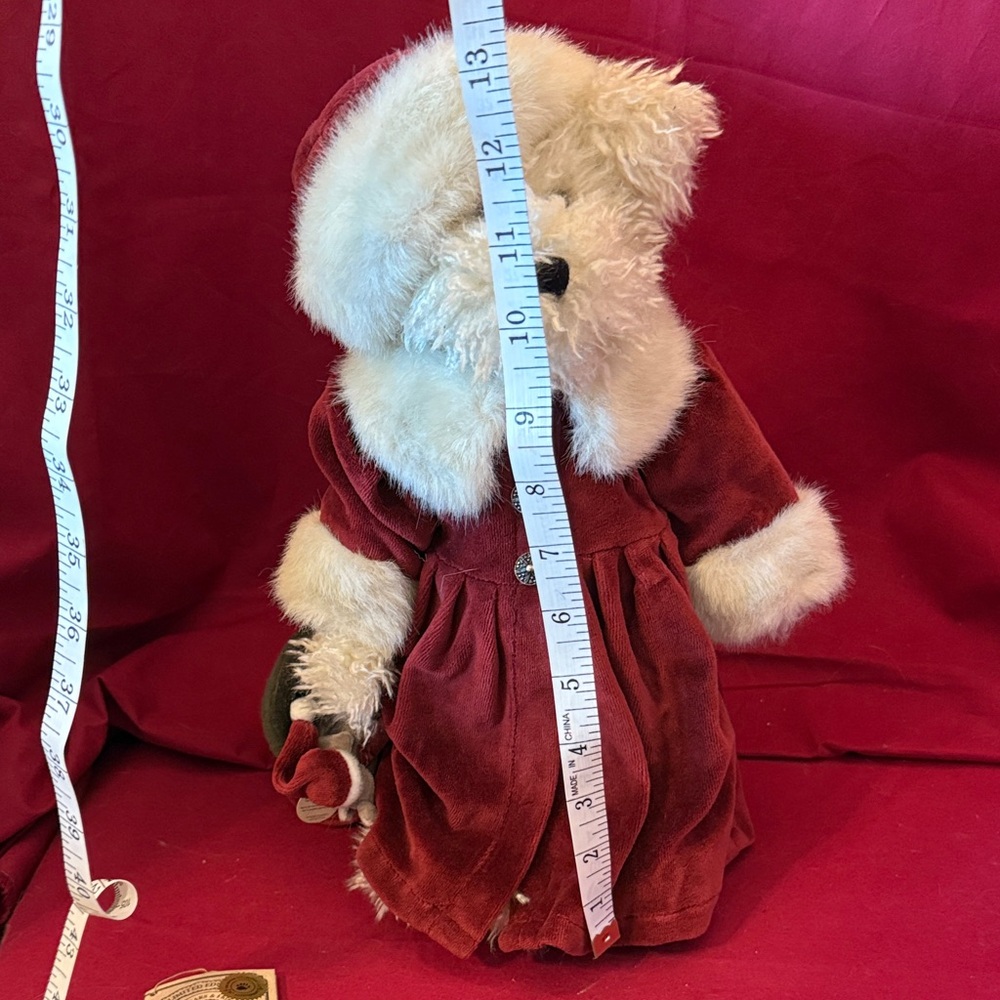 Boyds Bears “Tasha B. Frostbeary” with mouse. Bear in Red Coat - Picture 12 of 12